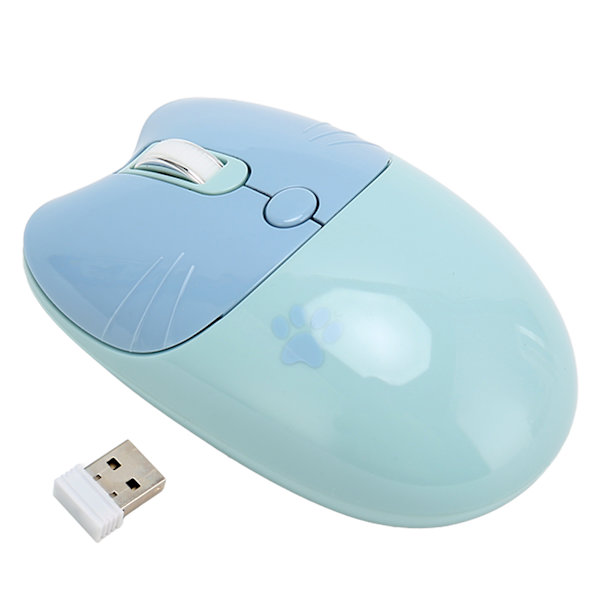 Trådlös mus BT5.1 eller 2,4 GHz Silent Click Justerbar DPI Auto Sleep Office Mouse for Girl Working Family School Cafe Blue