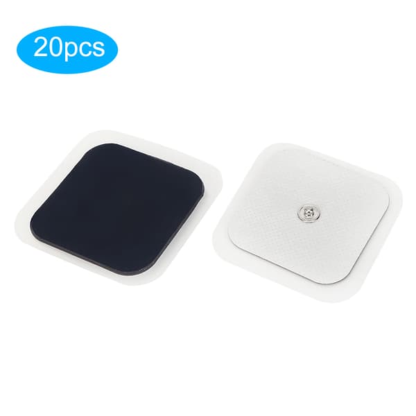 20 stk. 5x5 cm fysioterapi-elektrodeplade massage-klæbende elektrodepatches celleplader