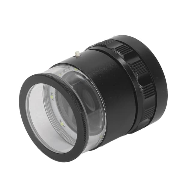 10X belyst gullsmedlupe utskiftbar skala 8LED lys 28mm feltlupe forstørrelsesglass