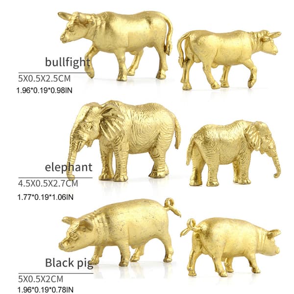 12 sæt guldplastik dyrefigurer jungle vilde dyr modeller mini dyr skrivebordsornament til børn