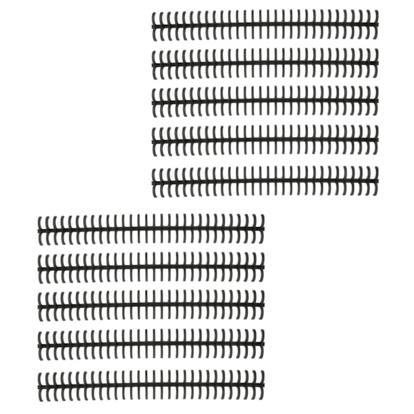 10 st bindande ryggar spiraler spolar kammar 30 hål plastlist för lösblad 1/2 tum diameter svart