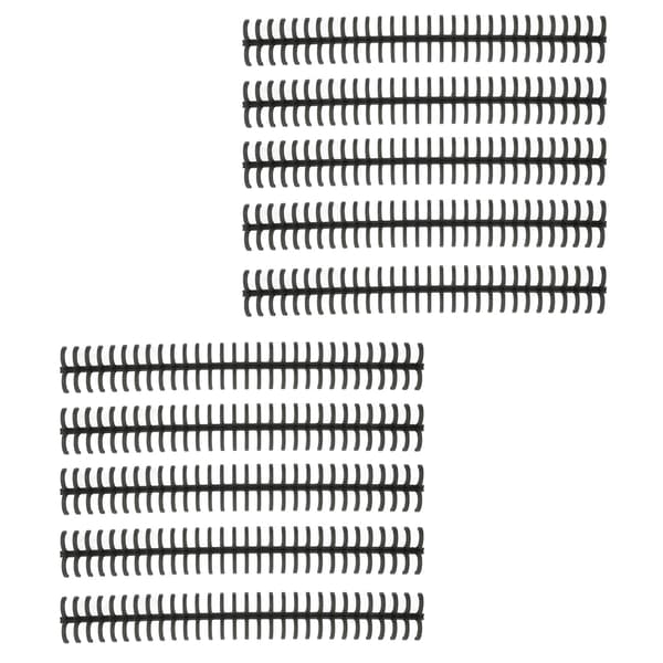 10 stk. indbindingsrygge spiraler kamme 30 huller plastikstrimmel til løsblad 1/2 tomme diameter sort