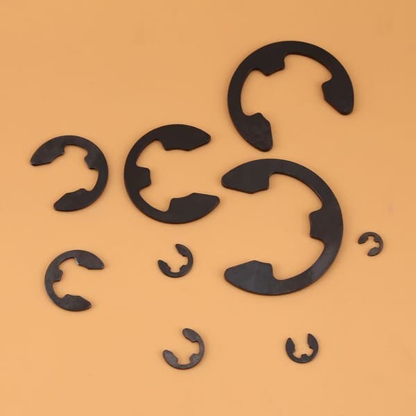 300 stykker sorte metal E-clips, sortiment af 3-22 mm båndlåseringe med opbevaringsboks