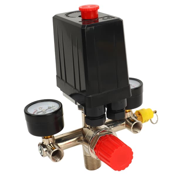 Luftkompressor tryckbrytare 0 till 180PSI tryckregulator reglerventil med 2 mätare