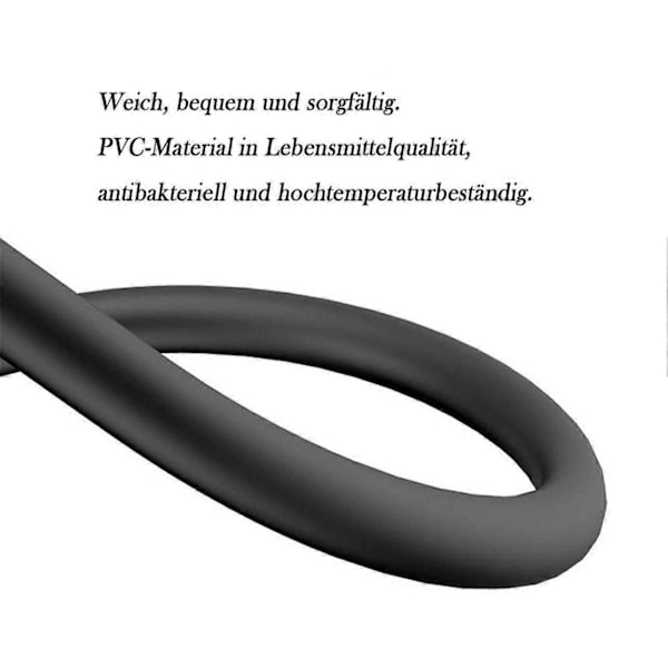 Bruseslange 2M Sort PVC bruseslange anti-knæk anti-eksplosion brusehoved slange højtryksfortykning