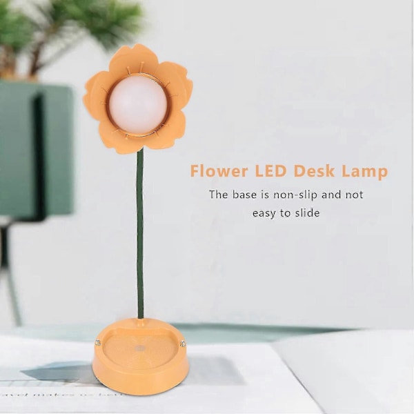 Blomst LED Skrivebordslampe Student Soverom Belysning Berøring Lesing Øyebeskyttelse USB Blomsterskjerm T