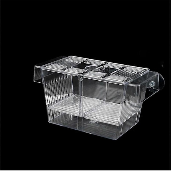 Gydekammer, - 3 i 1 Akvariefiskeopdrætstank med låg, flydende, transparent 20,5x9,9x9,5 cm