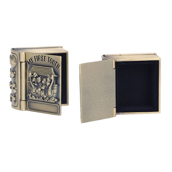 Exquisite Polishing Process Engraving Pattern Durable Metal Baby Tooth Box