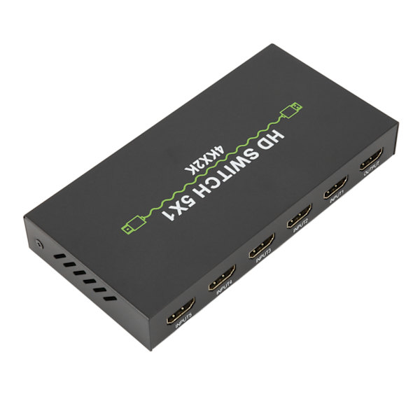 5 inn 1 ut lydsvitsj 4k 30Hz HD-svitsj for datamaskin bærbar PC dekoder smartbokser 100‑240V EU-plugg