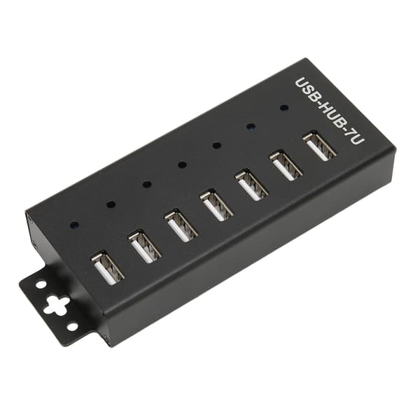 7 Port USB HUB Industriell USB2.0 HUB Multippel Beskyttelse USB2.0 Multi Grensesnitt Hub 100‑240V EU Plugg