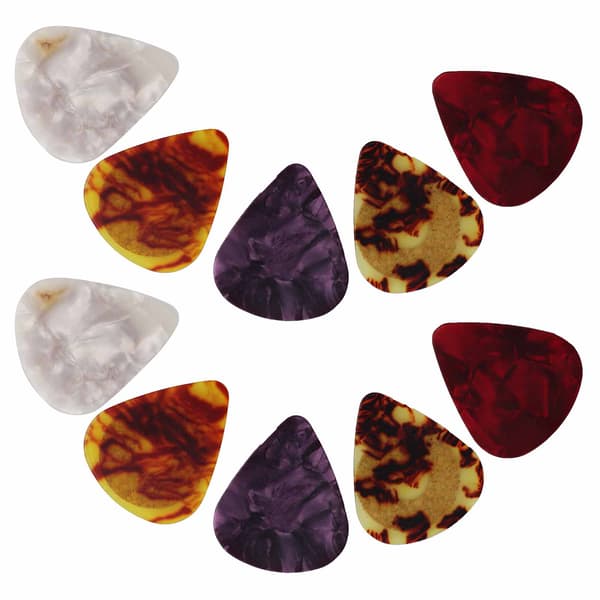 10 st Gitarrplektrum Halkfria Färgglada Celluloid Bärbara Instrument Tillbehör Set Kit