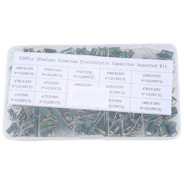 225 st Aluminium Elektrolytkondensator Högfrekvens Inline Kit