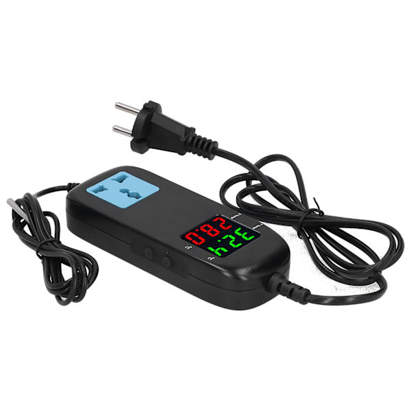Elektronisk termostat temperaturregulator dobbelt LED-display med strømkabel til plantevæksthuse EU AC90V‑250V
