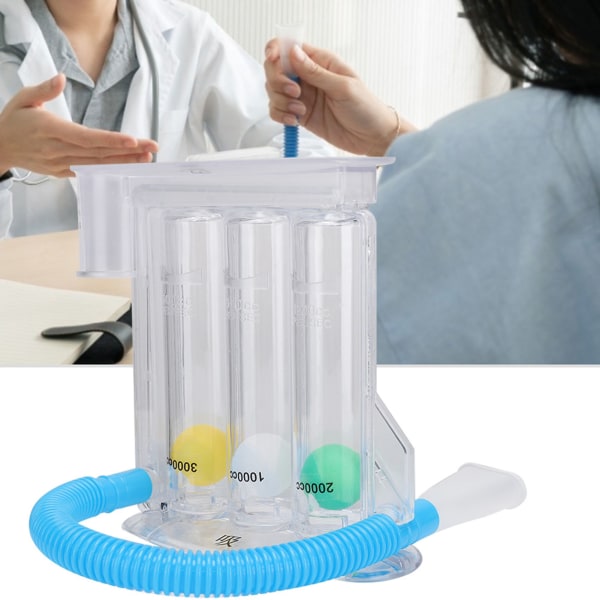 Dyb vejrtrækning Lungeøvelser Incentive Spirometer Åndedrætsmålesystem Type B 3 Kuglesuge og blæse