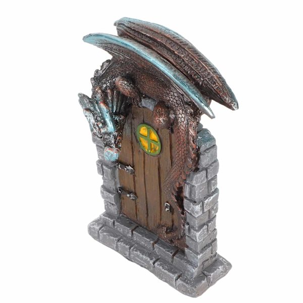 Fairy Door Innovativ Simulering Harts Handmålad Levande Detaljer Miniatyr Fairy Door för Fairy Garden Accessoarer