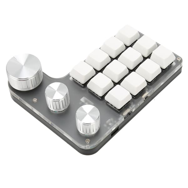 Programmerbar knappsats 12 tangenter 3 rattar Blå switch Mekanisk minnesfunktion Miniknappsats för arbete Spelkontroll