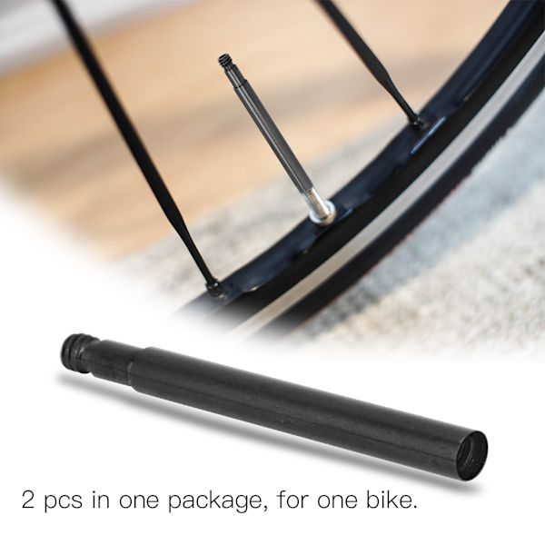 2kpl 60mm polkupyörän Presta Valve Extender sisemmän renkaan venttiilin jatke (musta)