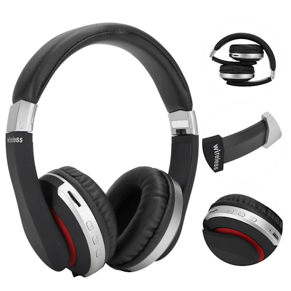 Foldbar Bluetooth-headset Trådløse over-ear stereo-headset med mikrofon Gaming-hodetelefon Sølv