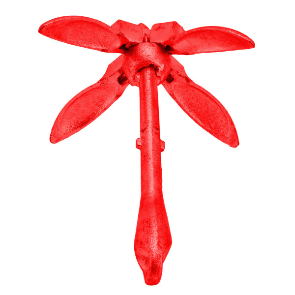 Taitettava Anchor Grapnel 4 Flukes 1,5 kg hiiliteräsveneen lisävaruste Kayak CanoeRedille (hiiliteräs)