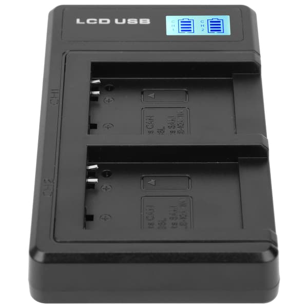 Bærbar Kamerabatterilader for NB‑6L USB Kamera Dobbel Lader med LCD-Skjerm