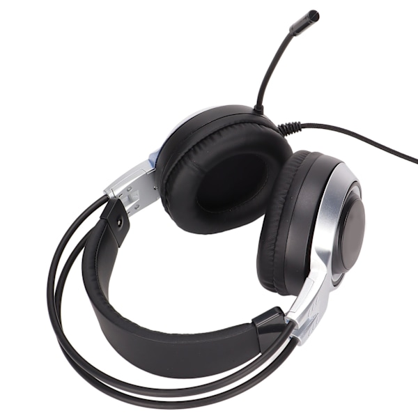 SYG25-pelikuulokkeet USB+3,5 mm säädettävä äänenvoimakkuus Over Ear -pelikuulokkeet mikrofonilla ja hengityslampulla PS4:lle