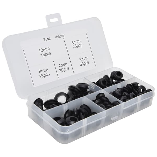 105 st Gummitätning Sortiment Kit Gummi Elektriska Packningsringar Kabeldragning VVS Skyddande Spole