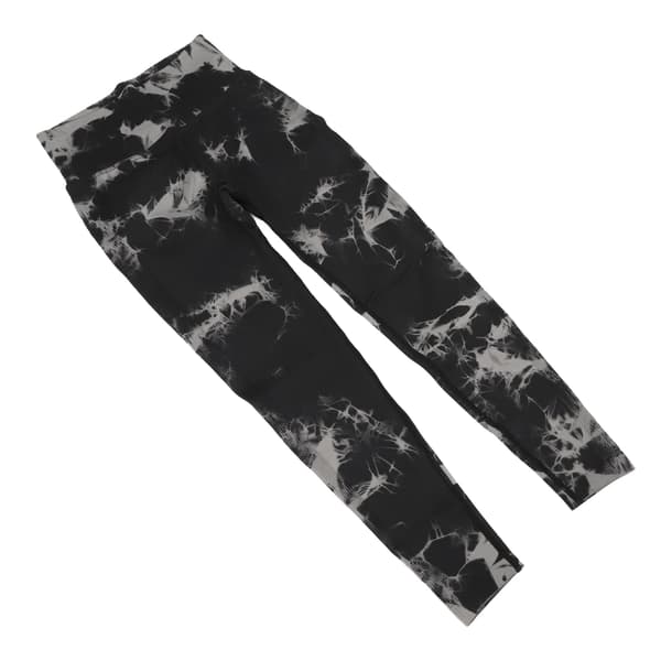 Tie Dye Leggings Sømløse Høj Talje Elastisk Sort Hurtigtørrende Bløde Åndbare Yoga Leggings til Kvinder M