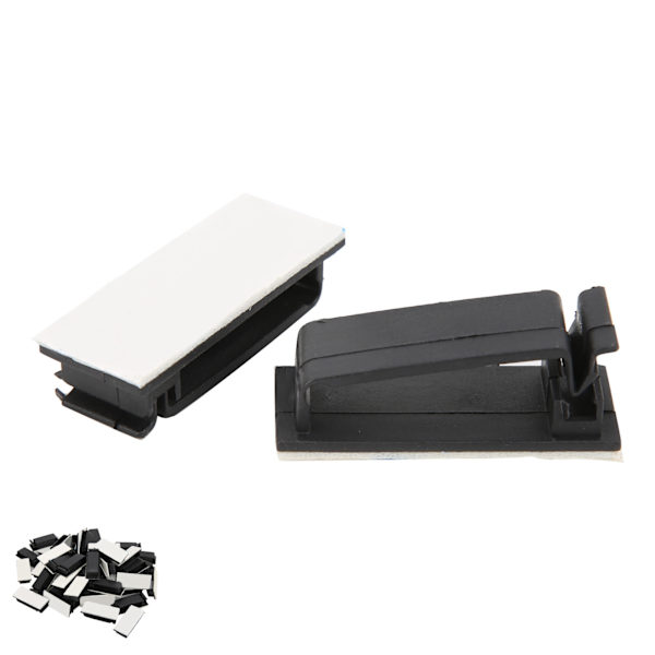 50 stk selvklebende kabelholdere syrebestandige isolerende sorte nylon FC‑30