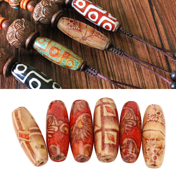 200 st DIY träpärlor oval form målad träpärla kit smyckestillverkning tillbehör 23x8mm