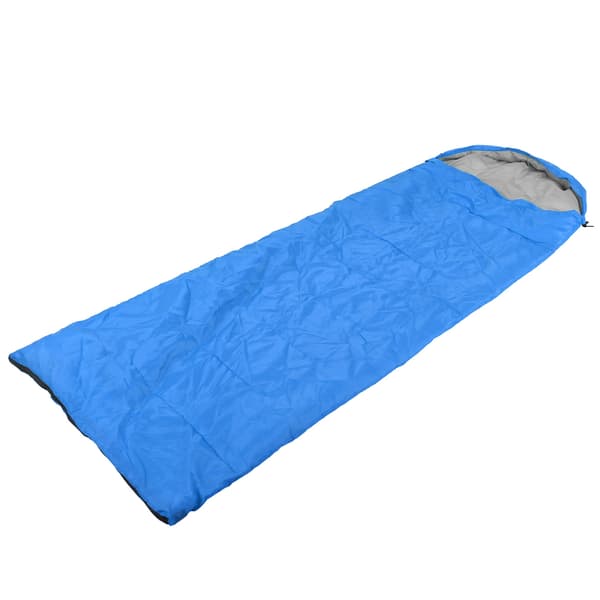 Vanntett sovepose for voksne med hette for camping, fotturer, backpacking, blå