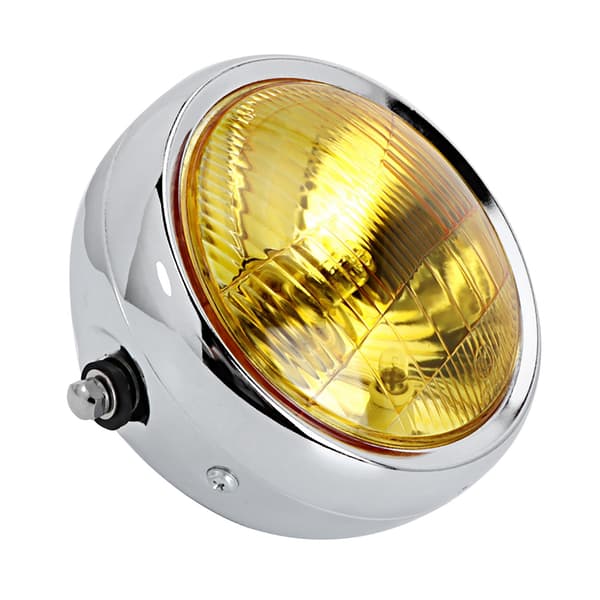 Retro Gul Linse Motorcykel Rund Modificeret Forlygte Passer til CG125 GN125 (Elektroplet)