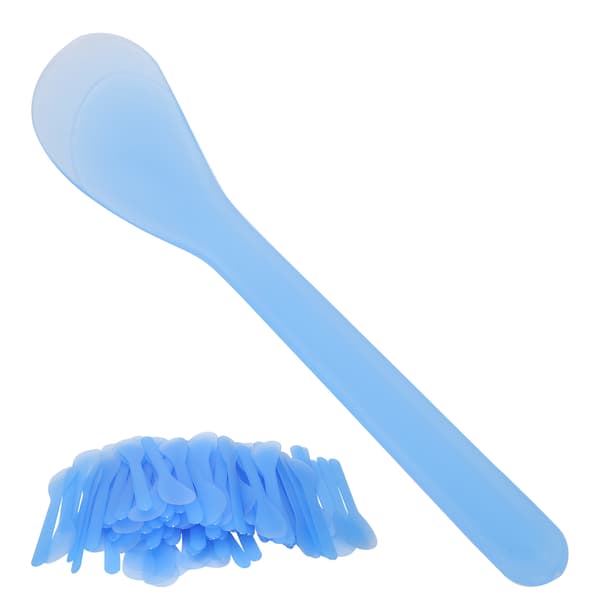 100 st Ansiktsmask Spatel Kosmetisk Mask Applicering DIY Plastmask Sked Stick Spatel Blå