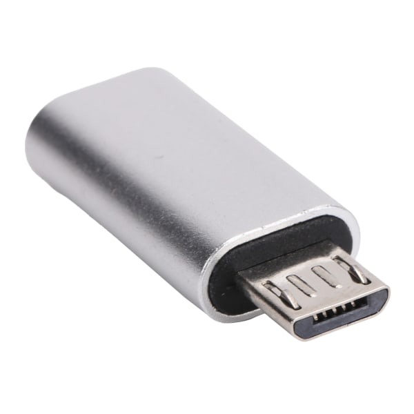 TypeC Adapter Converter Hona till Micro Male Mobiltelefon Datalinje USB laddning (Silver)
