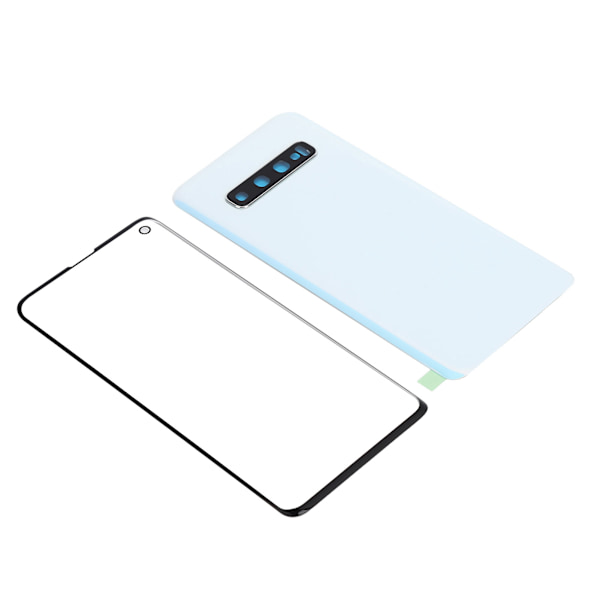 Samsung S10 G973 -puhelimen takalasin kansi ja ulompi lasipaneelin vaihto - Valkoinen