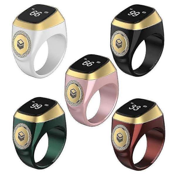Muslim Smart Ring Tally Tasbeeh -laskuri, 5 rukousajan muistutus, Bluetooth-kaiutin - GSL vihreä