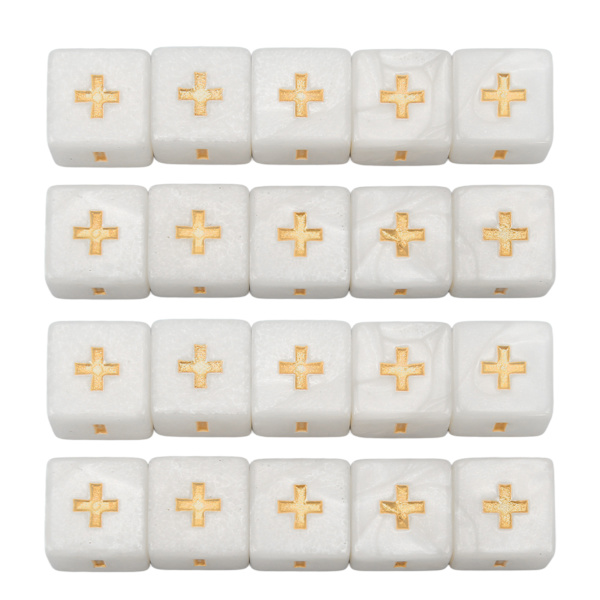 20-pack tärningar med plus- och minustecken, 16 mm, matematiska operationer, tärningssats för spädbarnsutbildning, vit