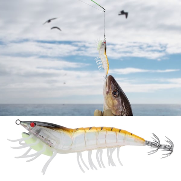 3,5 g lysande bläckfisk Jigs konstgjorda räkor fiskedrag med 2-lagers krokar Fiskredskap Tillbehör001#