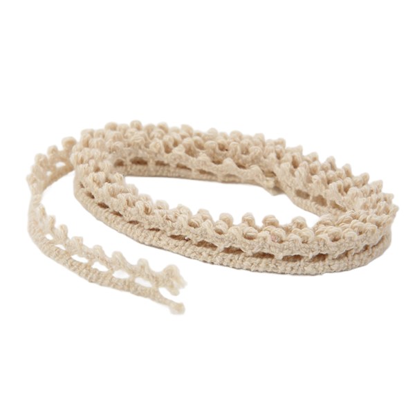 Spetsband Bomullstråd 20 Yards Beige Dekorativa Tillbehör för DIY Kläder Present Dekoration