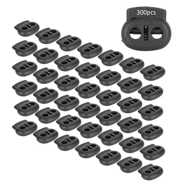 300 stk. dobbelthulls fjær snorlåser grise nese form nylon spenne stopper feste