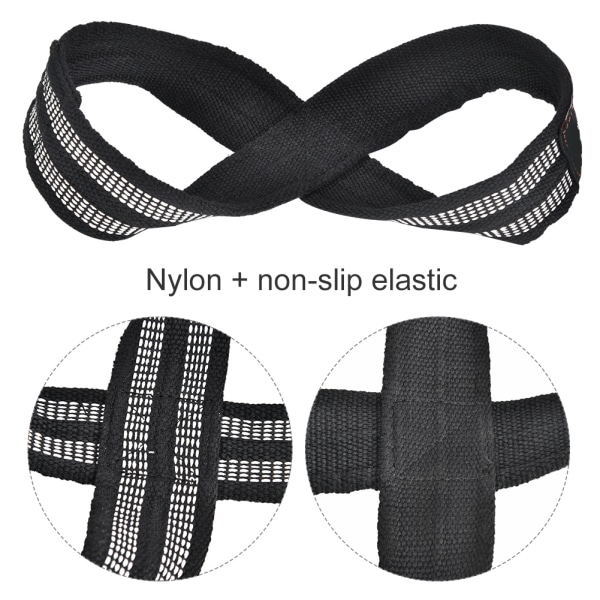 1 par Figur 8 Viktlyftsremmar Dödlyft handledsrem för pull-ups Horisontell stång Styrkelyft Gym Fitness Bodybuilding Utrustning(M)