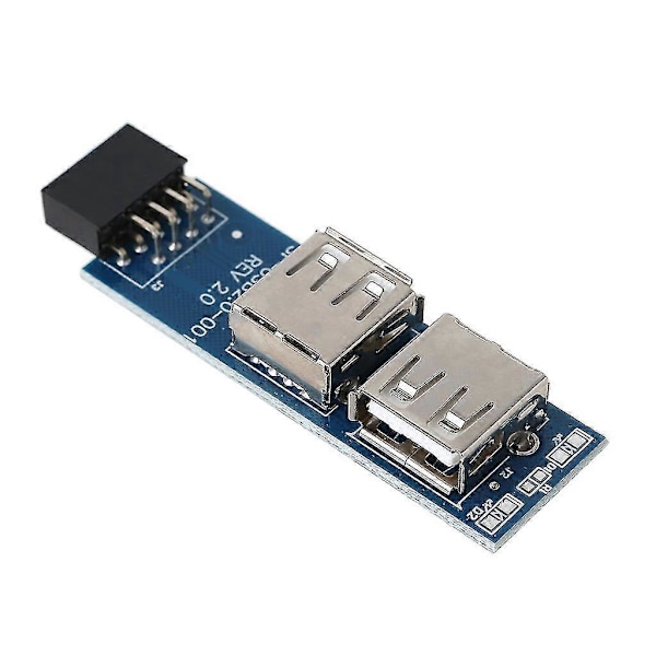 Bundkort 9-pin hun-header til at udvide to USB2.0 A hun-interfaces