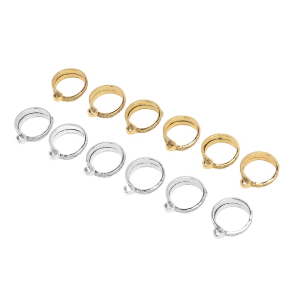 12 stk Strikke Hekle Loop Ring Legering Justerbar Garn Guide Finger Holder Hekle Ring