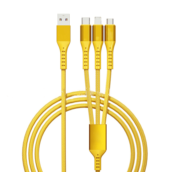 3 i 1 Hurtiglading Kabel Nylon Flette 66W Høy Effekt Effektiv Universell Adapter for IOS for Android og Type C Winnie The Pooh