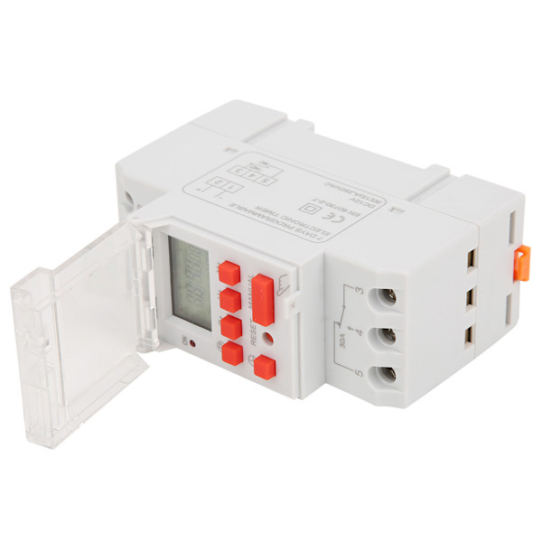 12V DC 30A Ugentlig Timer Switch LCD Switch Control med Nedtællingsfunktion - Hvid - 1 stk.