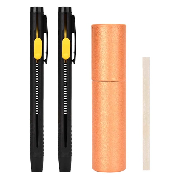 Auto Vanishing Läder Tyg Marker 2st Pennskal 20 Wax Strips Disappe Pens