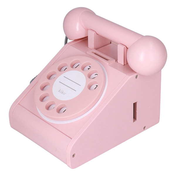 Børns simuleringstelefonlegetøj Retro interaktivt fastnettelefonlegetøjPink