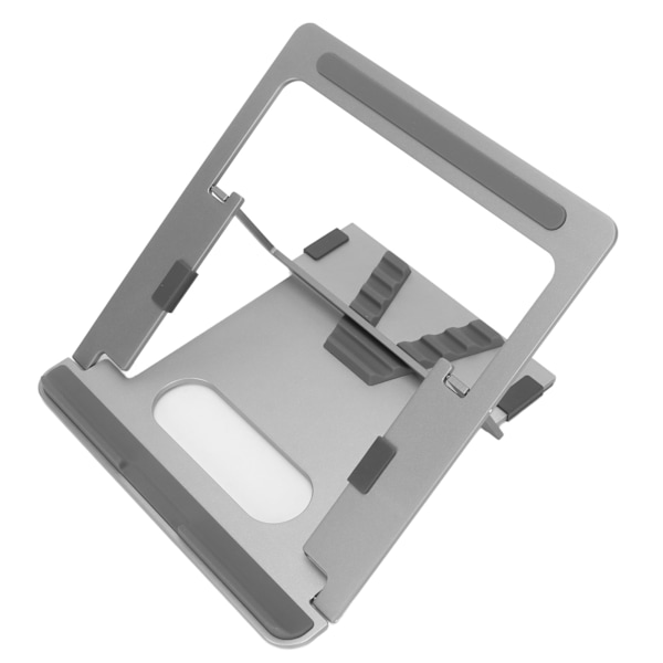 Laptopstativ i aluminiumlegering, hopfällbar, höjdjusterbar, ihålig värmeavledning, bärbar datorstativ, silvergrå, för 11-15,6 tum