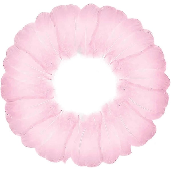 Hvide fjer til hobby, smykkefremstilling, bryllupsfestdekoration - 450 stk. pink