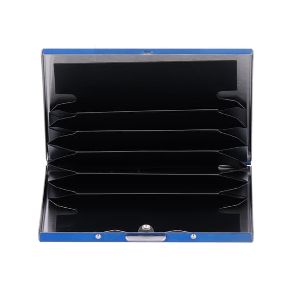 Kredittkortholder Beskyttelse Rustfritt Stål Kredittkortlommebok Visittkortetui for Menn og Kvinner Blå