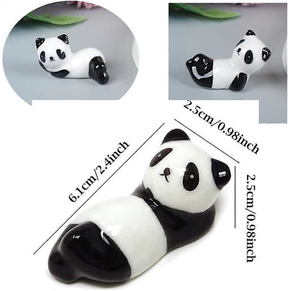 2025 Egnet 6 stk. Sød Keramisk Panda Spisepinde Hvile Stativ Holder til Spisepinde, Keramisk Vare Spisepinde Stativ Hvile